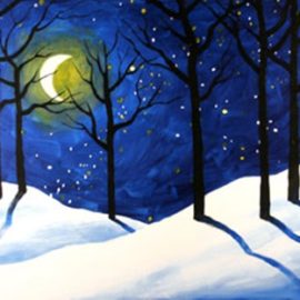 Winter Woods [Full/half moon, yellow/purple, About 3 hours]